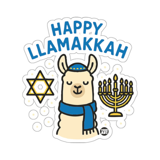 Happy Llamakkah Llama Menorah Star David 