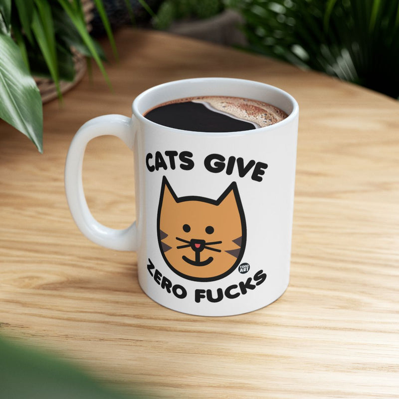 Load image into Gallery viewer, Cats Give Zero Fucks Funny Cat Mug for Coffee Lovers

