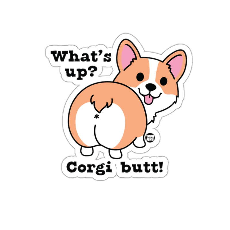 Load image into Gallery viewer, What's up Corgi butt Cute Sticker product
