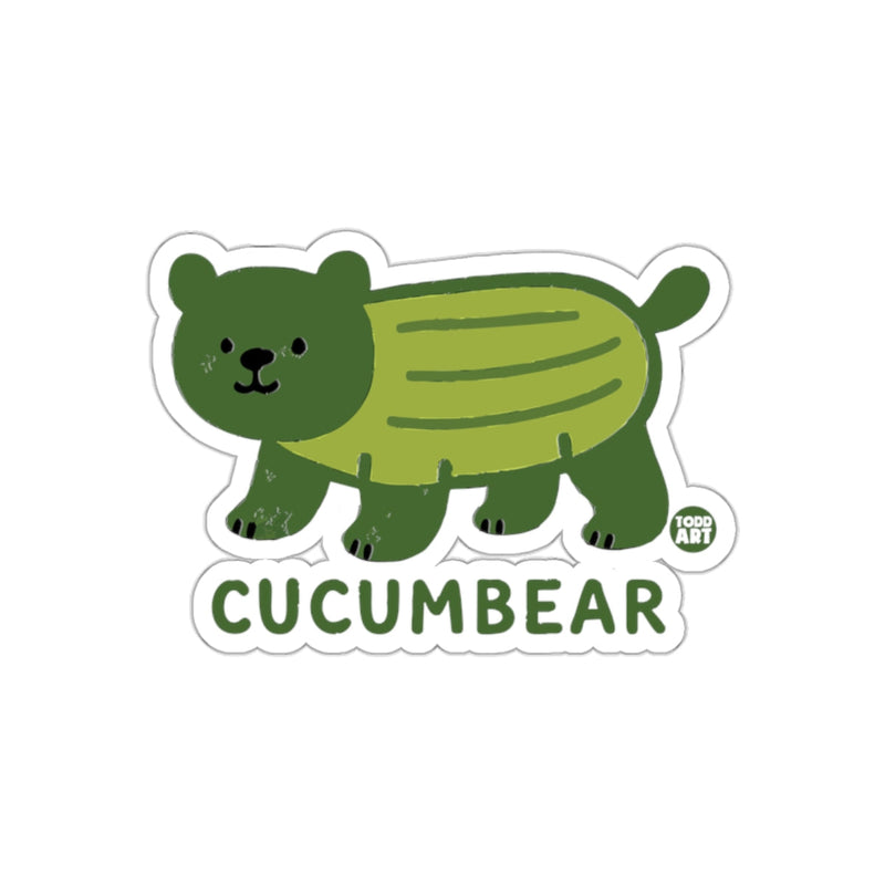 Load image into Gallery viewer, Cute Cucumber Bear Illustration for Kids Artwork Sticker
