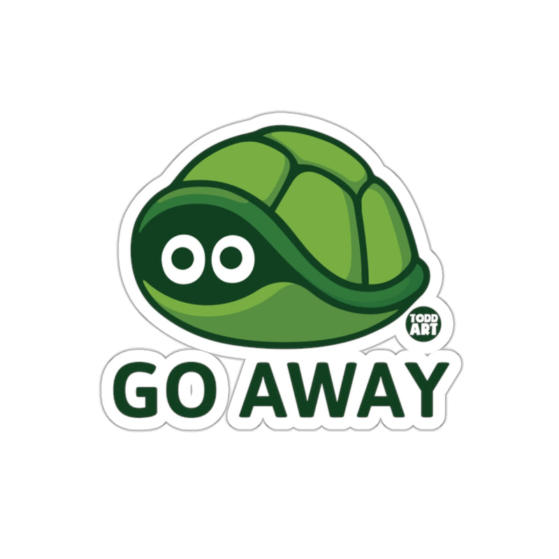 Load image into Gallery viewer, Go Away Green Turtle Sticker with Cartoon Eyes Sticker
