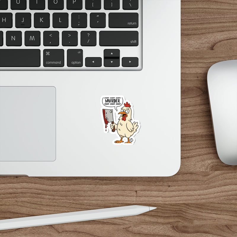 Load image into Gallery viewer, Funny Chicken With Knife Vinyl Sticker For Laptop Decor
