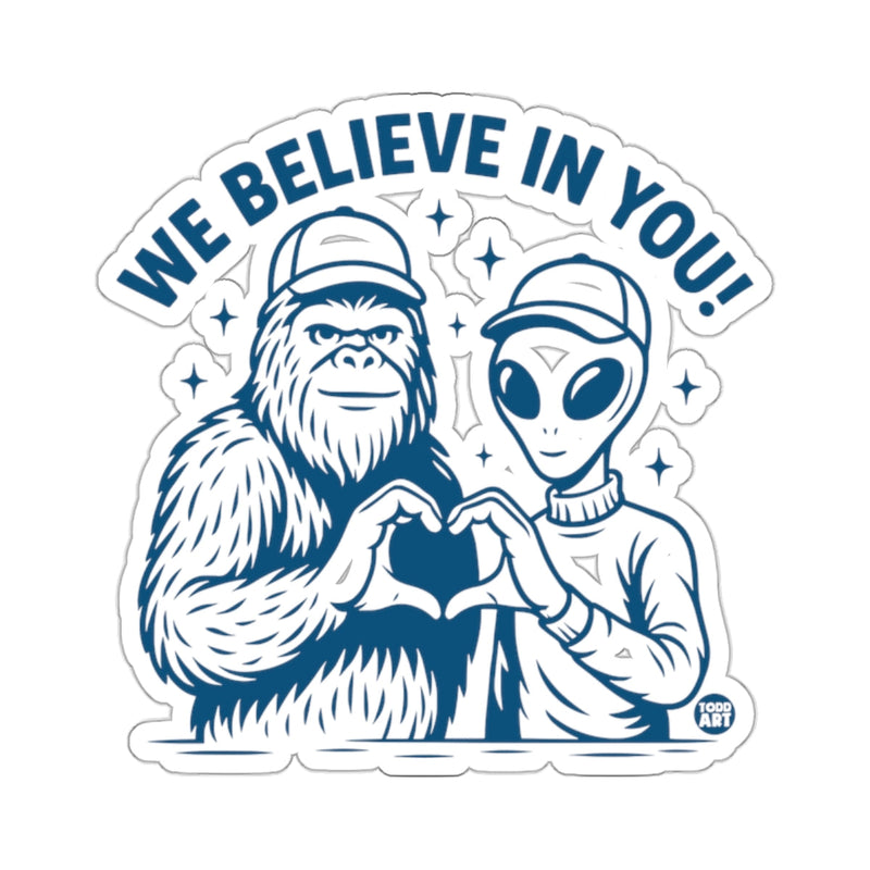 Load image into Gallery viewer, Bigfoot Alien We Believe In You Heart Hands product
