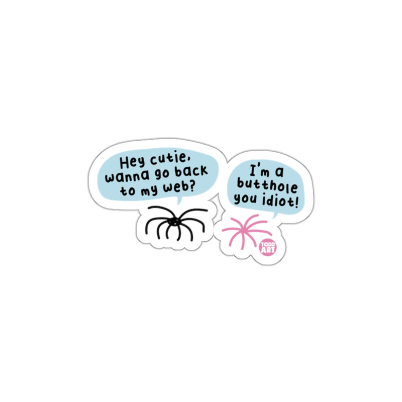 Load image into Gallery viewer, Hey Cutie Wanna Go Back to My Web Sticker

