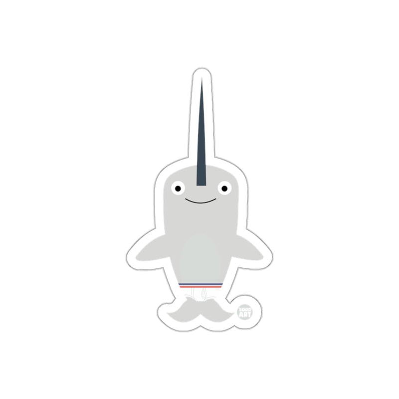 Load image into Gallery viewer, Cute Narwhal Character Illustration Sticker Product
