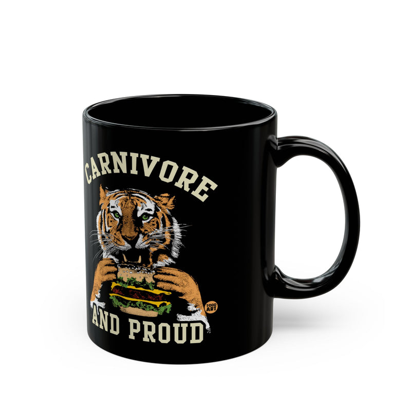 Load image into Gallery viewer, Carnivore and Proud Tiger Coffee Mug, Funny Tiger Mug, Funny Carnivore Diet Coffee Mug
