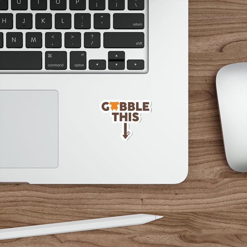 Load image into Gallery viewer, Thanksgiving Gobble This Funny Turkey Arrow Sticker 
