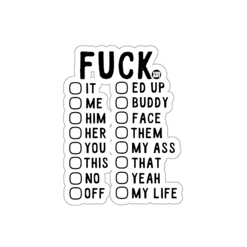 Load image into Gallery viewer, Funny Swear Words Checklist Humorous Sticker
