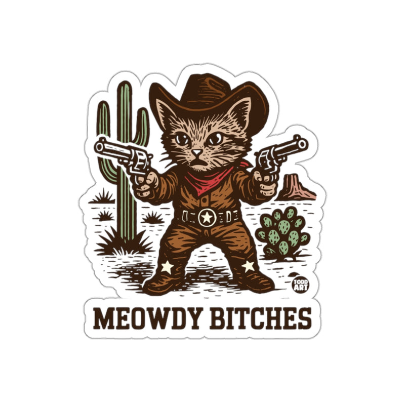 Load image into Gallery viewer, Meowdy Bitches Western Themed Cat Sticker
