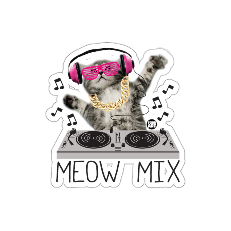 Load image into Gallery viewer, Meow Mix DJ Cat with Headphones and Turntable Sticker
