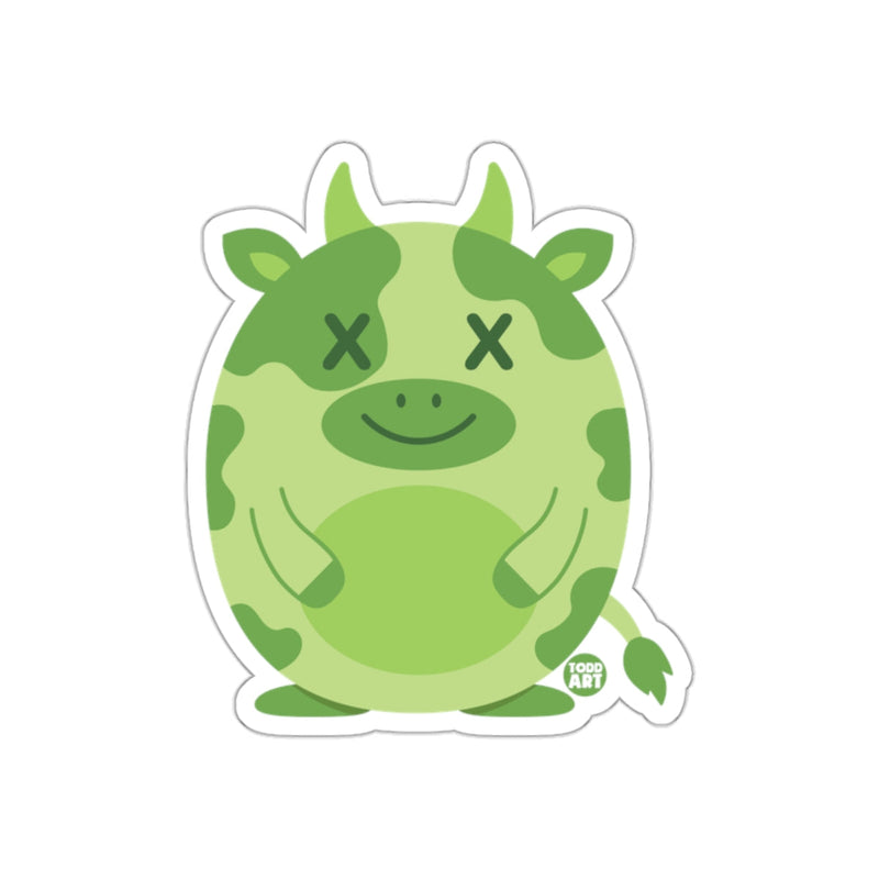 Load image into Gallery viewer, Adorable Green Cartoon Cow Sticker for Fun Decor
