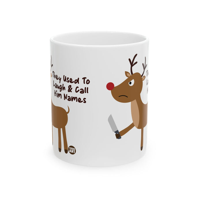 Laugh at Rudolf Mug, Baker Mug Adult Humor