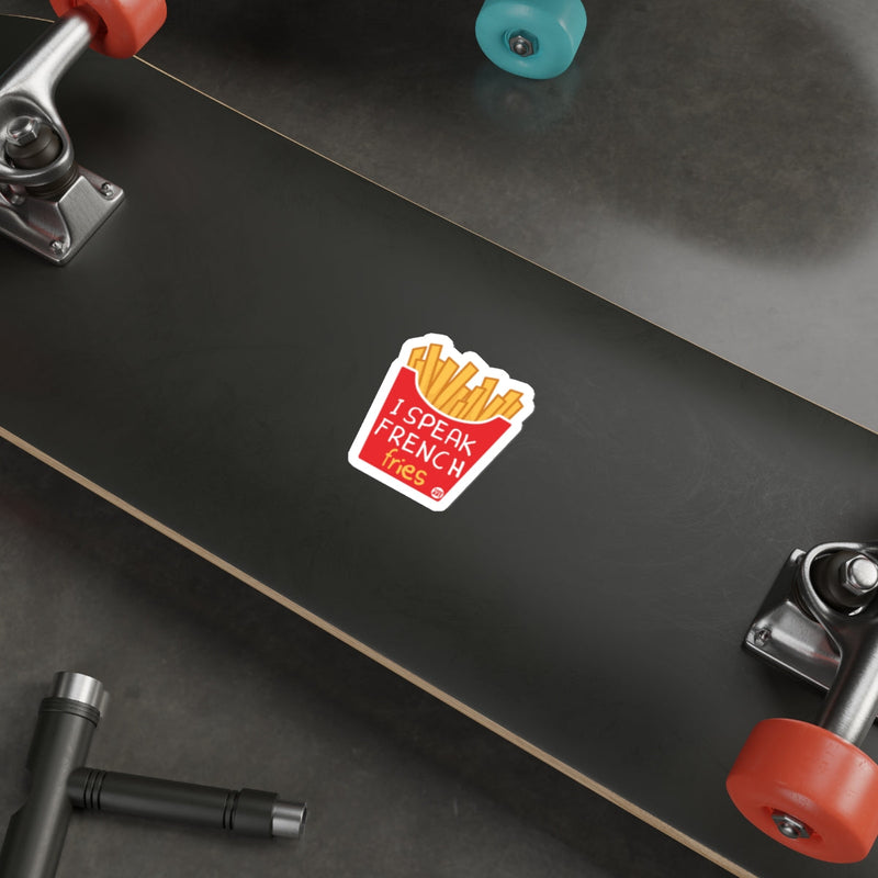 Load image into Gallery viewer, I Speak French Fries Funny Skateboard Sticker Product
