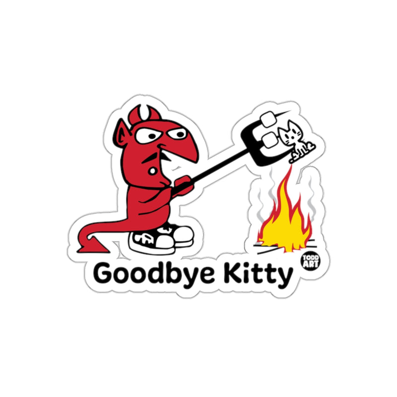 Load image into Gallery viewer, Goodbye Kitty Devil Sticker Funny Fire Art Sticker
