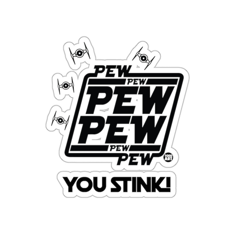 Load image into Gallery viewer, PEW PEW PEW YOU STINK! Geeky Sticker for Laptops
