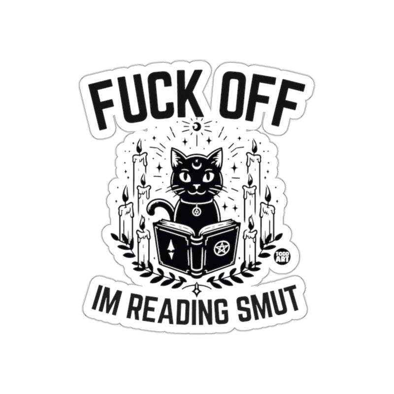 Load image into Gallery viewer, Fuck Off Im Reading Smut Cat Sticker
