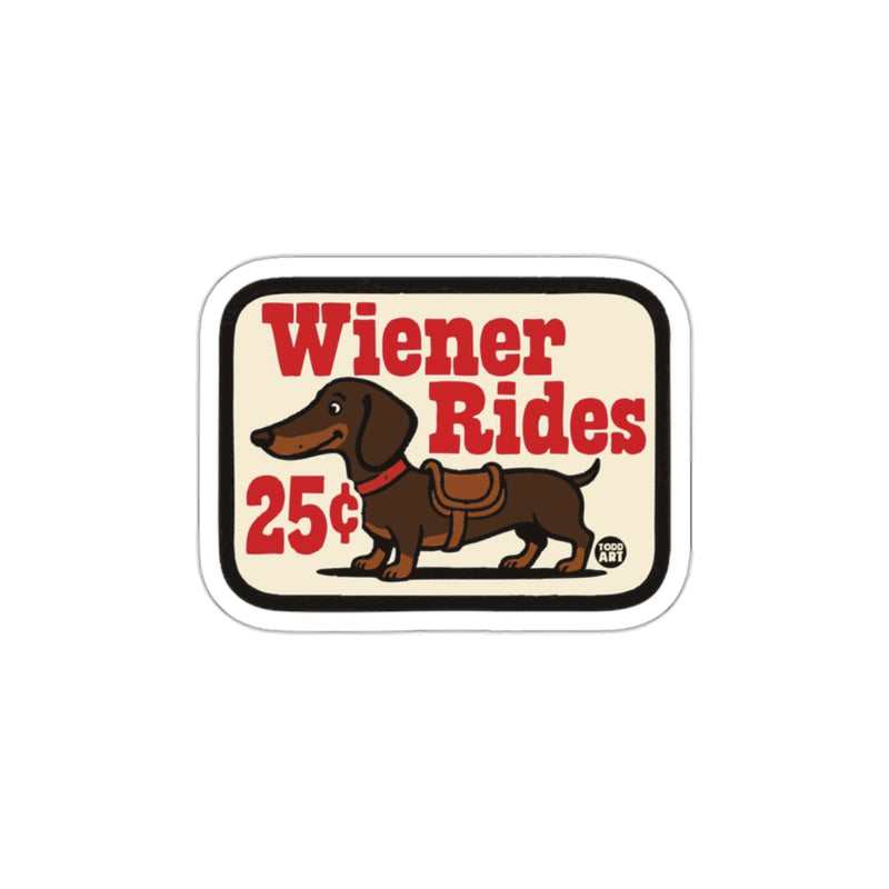 Load image into Gallery viewer, Wiener Rides 25¬¢ Cute Dachshund Figurine Sticker
