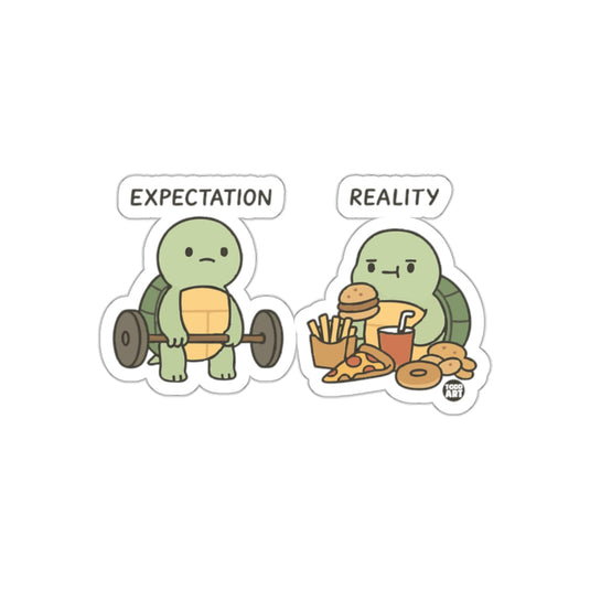 Expectation vs Reality Turtle Sticker Funny Design