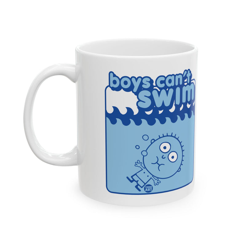 Load image into Gallery viewer, Boys Can&#39;t Swim Coffee Mug, Funny Boys Are Stupid Mug
