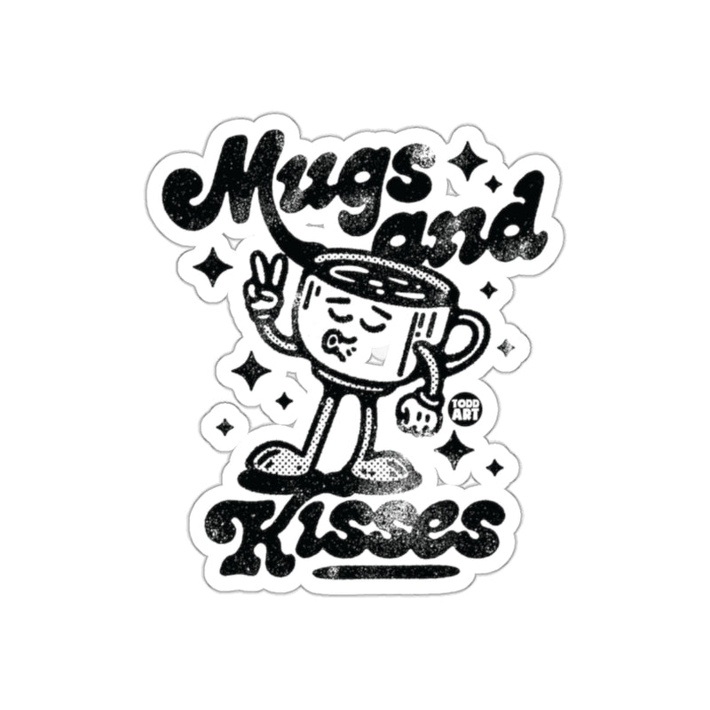 Load image into Gallery viewer, Mugs and Kisses Sticker with Cute Illustrated Mug Design
