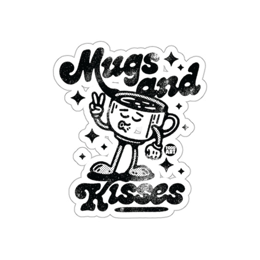 Mugs and Kisses Sticker with Cute Illustrated Mug Design