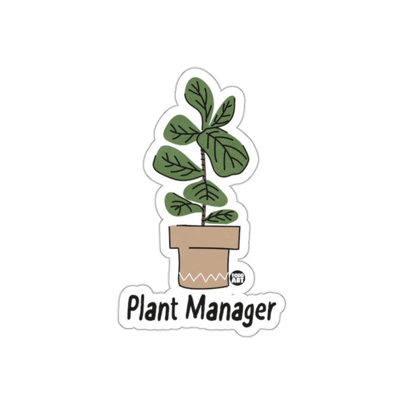 Load image into Gallery viewer, Green Potted Plant with Plant Manager Text Art sticker
