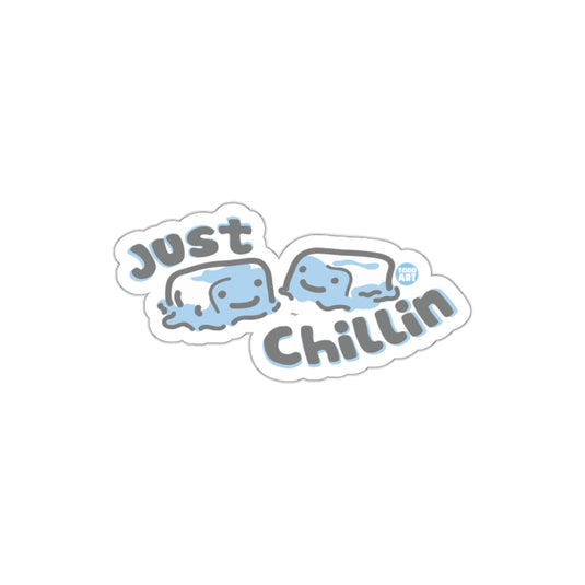 Just Chillin Cute Ice Cubes Sticker with Smiling Faces