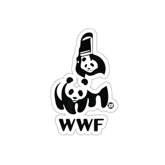 Two Pandas in WWF Logo Todd Art Design Style sticker