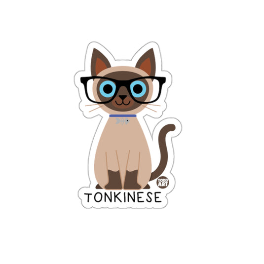Tonkinese Glasses Cartoon Cat Sticker Decal