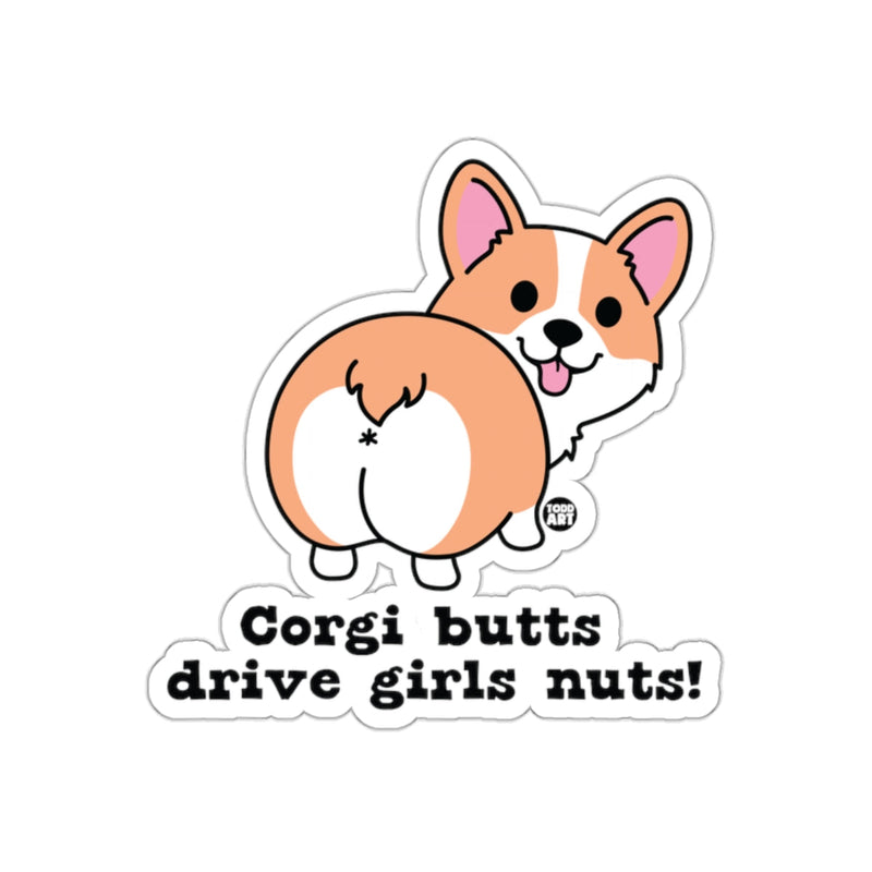 Load image into Gallery viewer, Corgi Butts Drive Girls Nuts Cute Sticker
