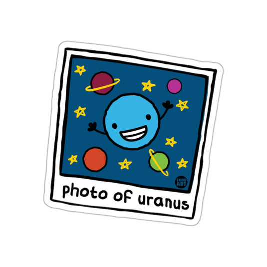 Photo of Uranus with Planets and Stars Design sticker