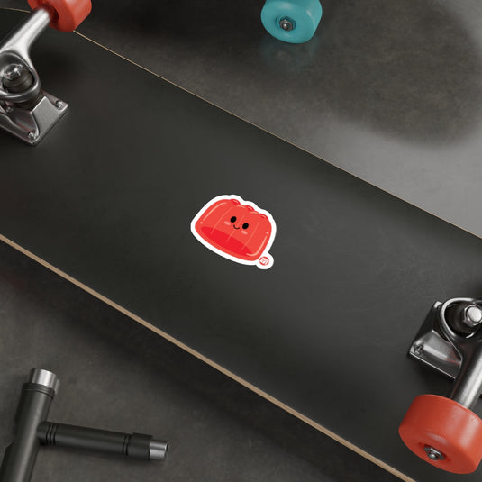 Cute Red Jelly Sticker for Skateboard or Laptop Use