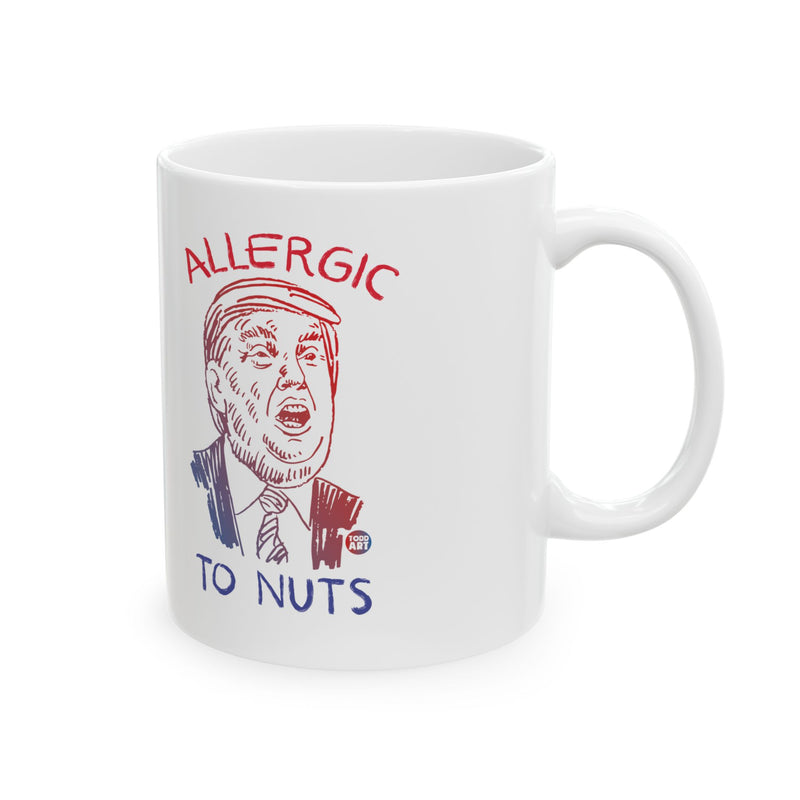 Load image into Gallery viewer, Allergic to Nuts Trump 11oz White Mug, Funny Trump Mug, Donald Trump Mug
