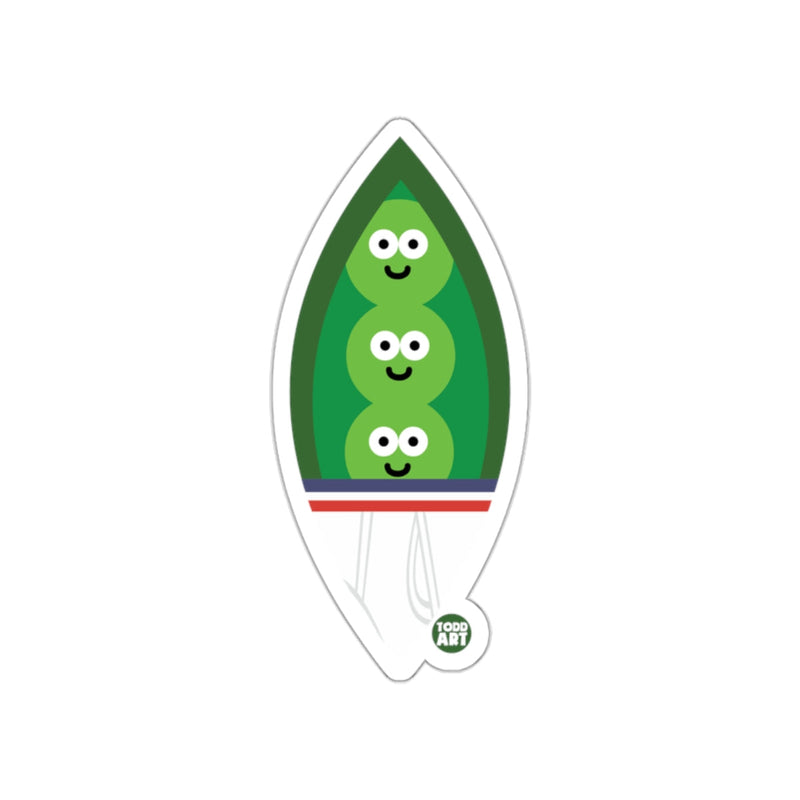 Load image into Gallery viewer, Three Smiling Peas in a Pod Todd Art Sticker
