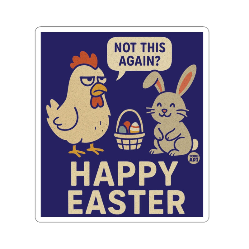 Load image into Gallery viewer, Happy Easter Funny Chicken and Bunny Sticker
