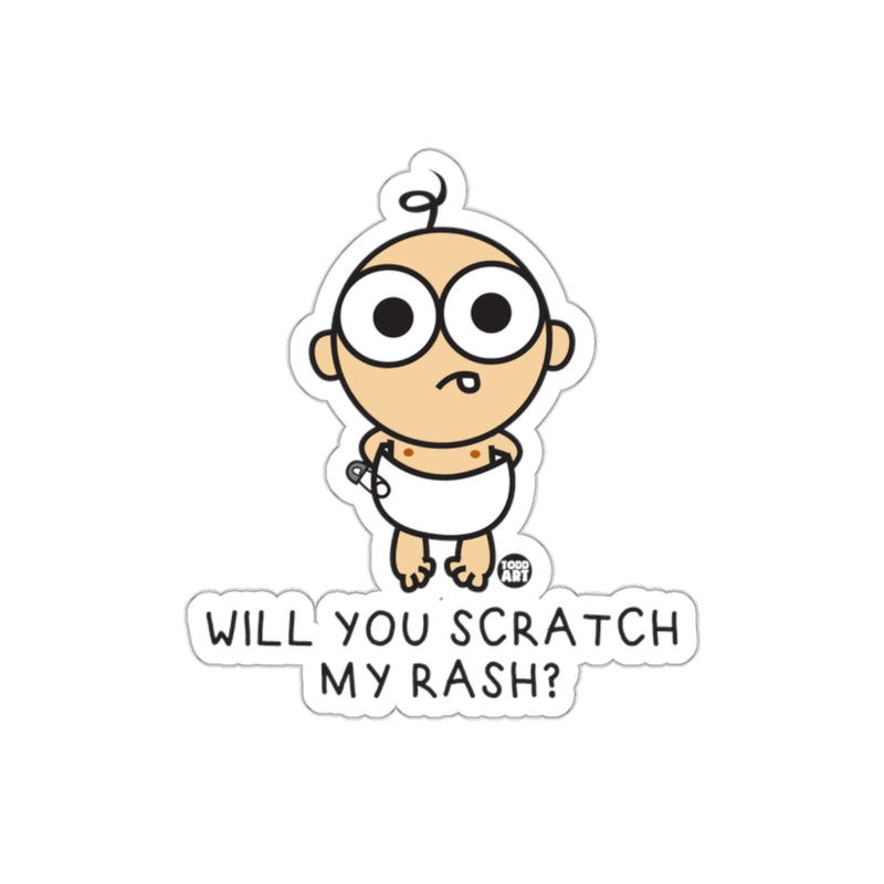 Load image into Gallery viewer, Will You Scratch My Rash Cartoon Baby Sticker
