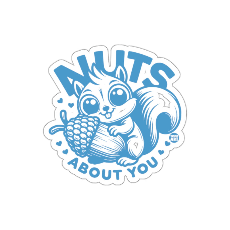 Load image into Gallery viewer, Nuts About You Cute Squirrel Illustrated Design sticker
