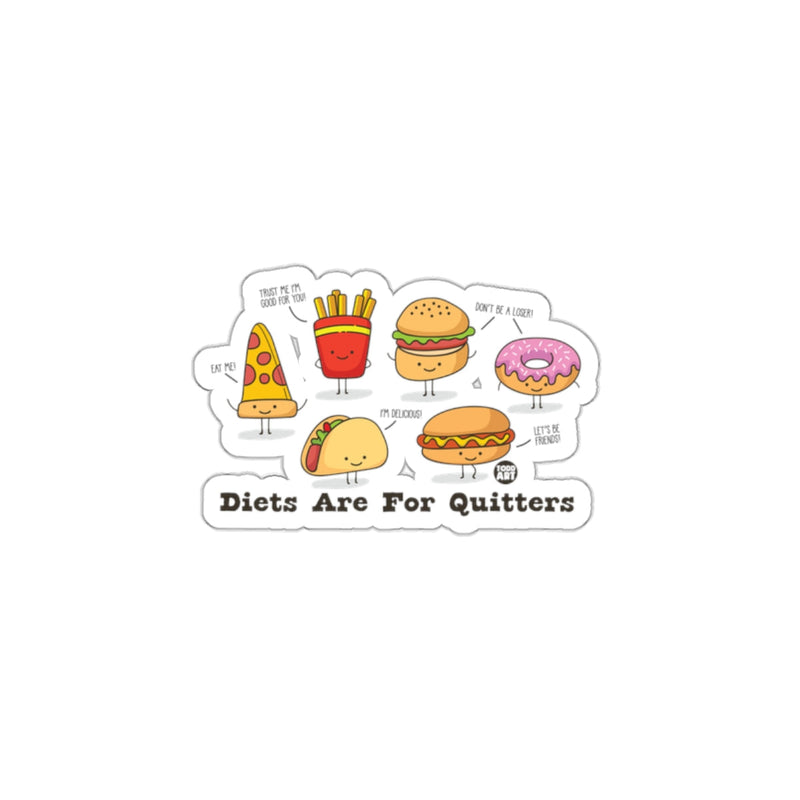 Load image into Gallery viewer, Diets Are For Quitters Cute Food Characters Sticker
