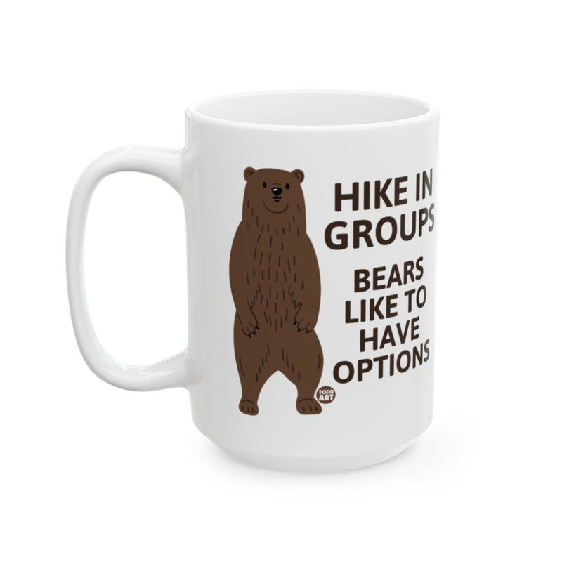 Load image into Gallery viewer, Hike in Groups Bears Like to Have Options mug
