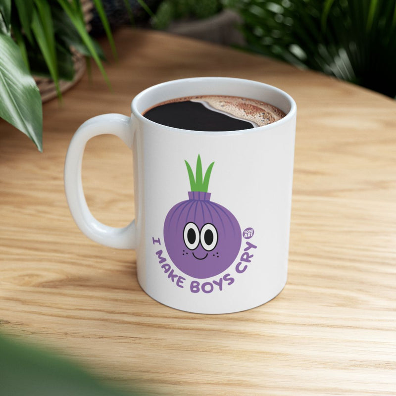 Load image into Gallery viewer, I Make Boys Cry Cute Onion Mug with Cartoon Design
