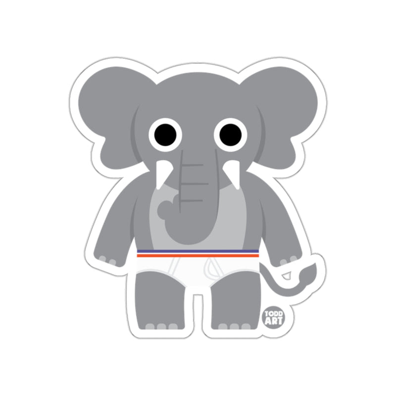 Load image into Gallery viewer, Cute Elephant Cartoon with Boxer Shorts Sticker
