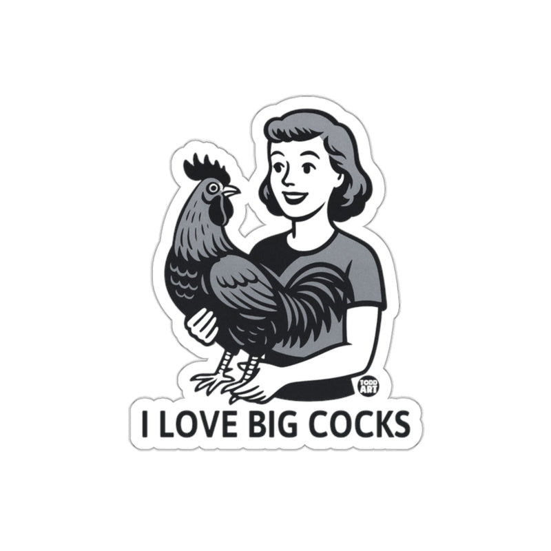 Load image into Gallery viewer, I Love Big Cocks Funny Retro Style Sticker Product
