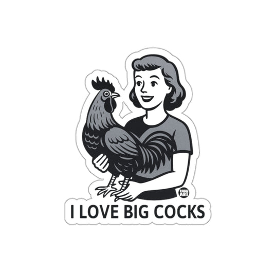 I Love Big Cocks Funny Retro Style Sticker Product