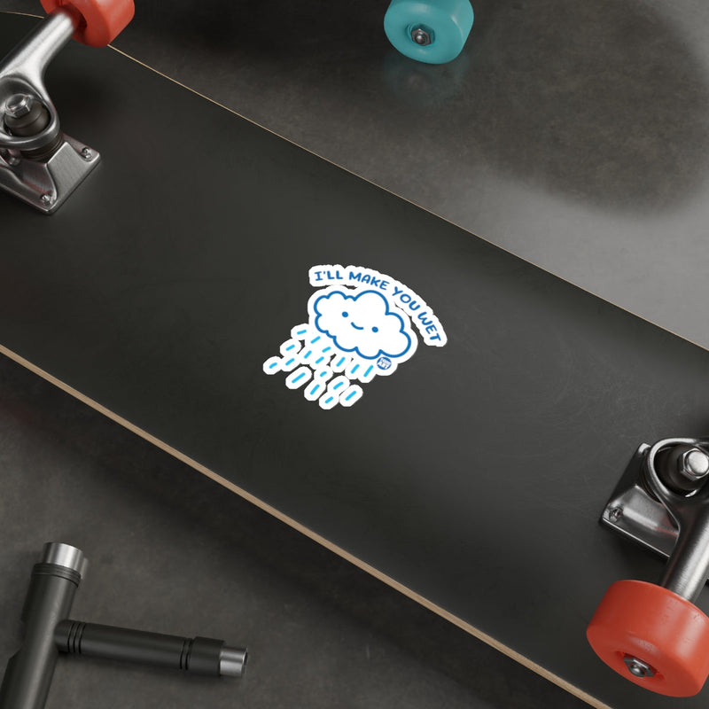 Load image into Gallery viewer, I'll Make You Wet Blue Cloud Cartoon Funny sticker

