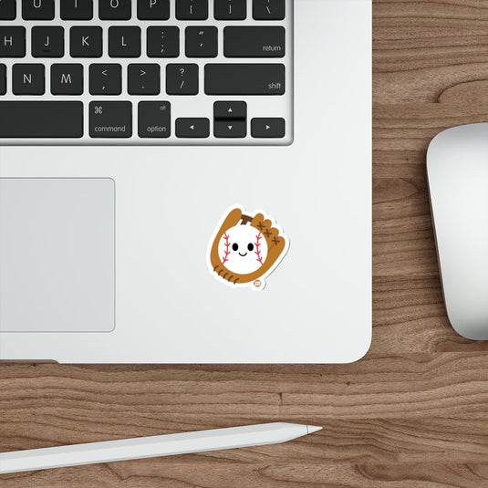 Cute Smiling Baseball Glove Sticker for Laptops Product