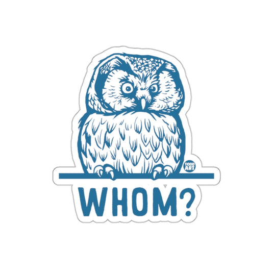 Blue Owl WHOM Question By Todd Art Funny Animal sticker