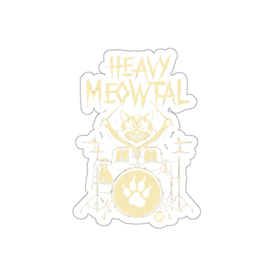 Heavy Meowtal Drumming Cat Sticker Fun Design