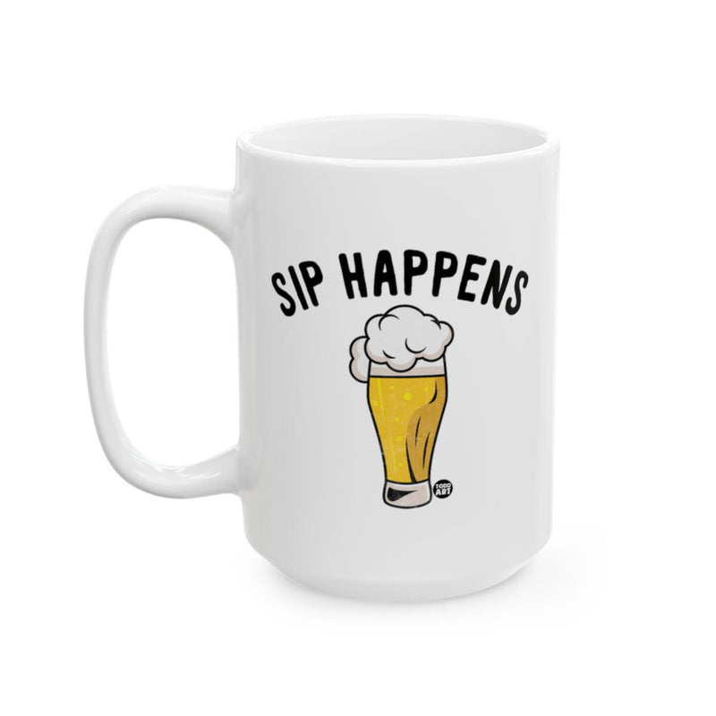 Load image into Gallery viewer, SIP HAPPENS Funny Beer Mug for Coffee or Tea
