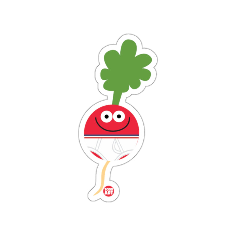 Load image into Gallery viewer, Happy Radish Character with Leaf Sticker product
