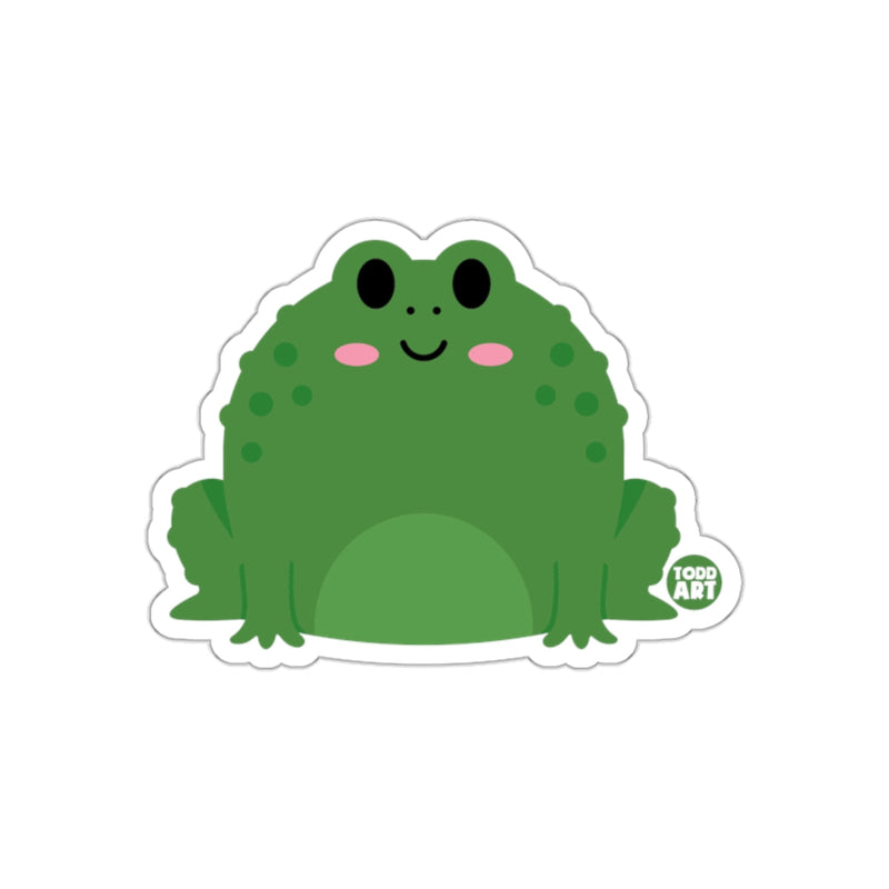 Load image into Gallery viewer, Cute Green Frog with Blush Cheeks Sticker Product
